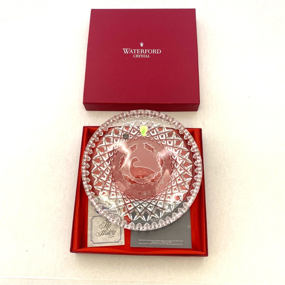 Vintage Waterford Crystal Holiday Dish Partridge Design Christmas 1989